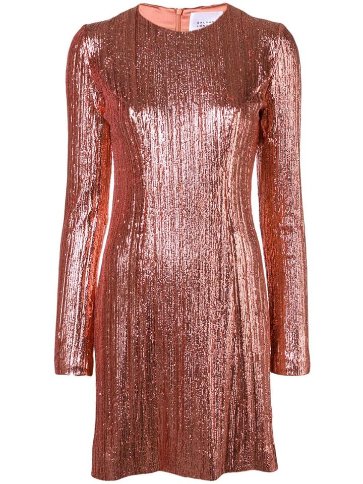 Galvan Sequin Midi Dress - Pink