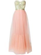 Temperley London Cannes Long Dress - Pink & Purple
