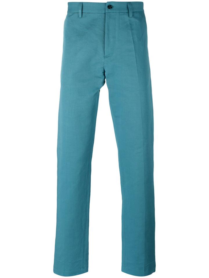 Mp Massimo Piombo Slim Fit Chinos, Men's, Size: 48, Green, Cotton/linen/flax