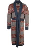 Alanui Fair Isle Belted Cardi-coat - Blue