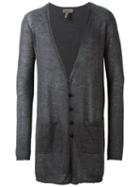 Tony Cohen Low V-neck Knitted Cardigan, Men's, Size: 54, Grey, Cashmere