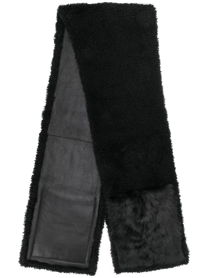 Yves Salomon Soft Fur Scarf - Black