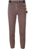 Dondup Printed Cropped Trousers, Women's, Size: 31, Cotton/spandex/elastane/acetate/viscose