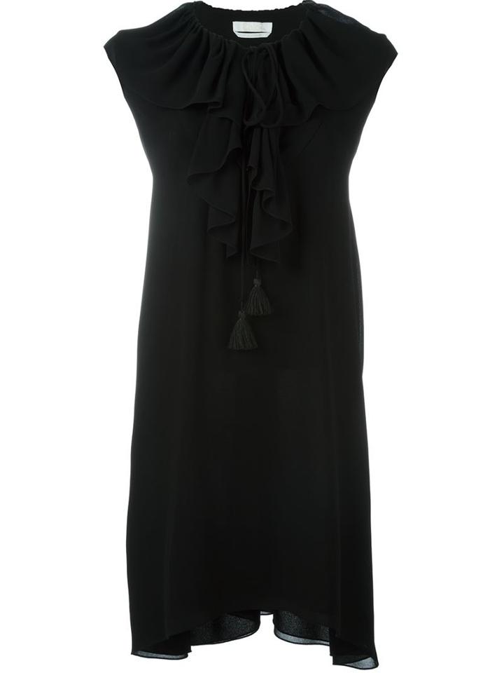 Chloé Flounce Collar Dress, Women's, Size: 38, Black, Viscose