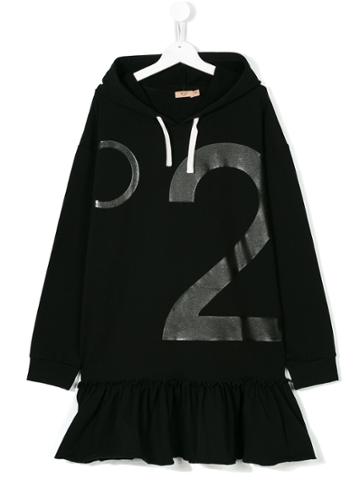 No21 Kids Logo Hooded Dress - Black