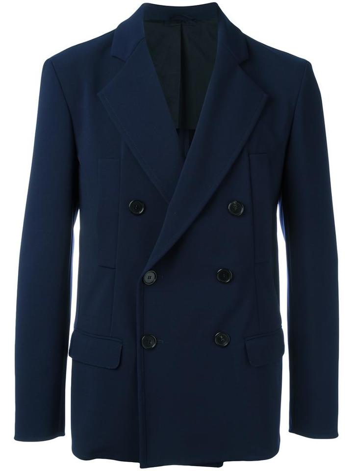 Ermanno Scervino Double-breasted Blazer, Men's, Size: 50, Blue, Polyester/spandex/elastane/polyurethane/spandex/elastane