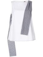 I'm Isola Marras Gingham Panel Sleeveless Blouse - White
