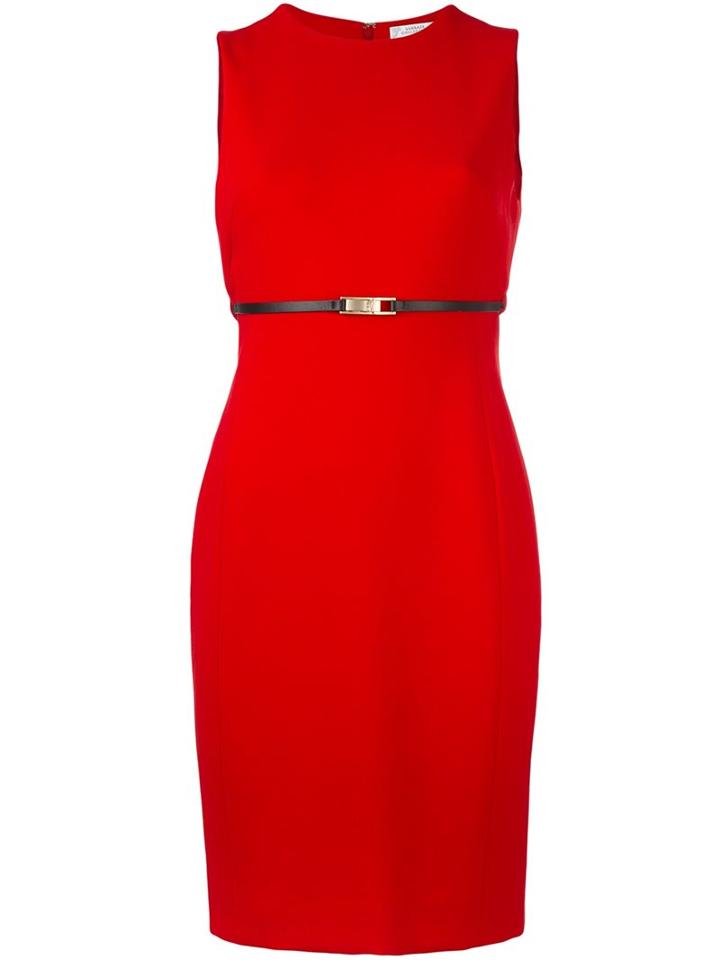 Versace Collection Belt Detail Sleeveless Dress, Women's, Size: 42, Red, Polyester/spandex/elastane/viscose/polyester