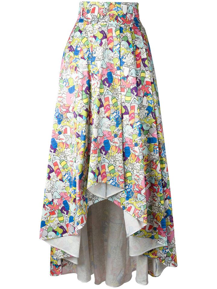 Ultràchic Garbage Print Full Skirt, Women's, Size: 40, Cotton/spandex/elastane