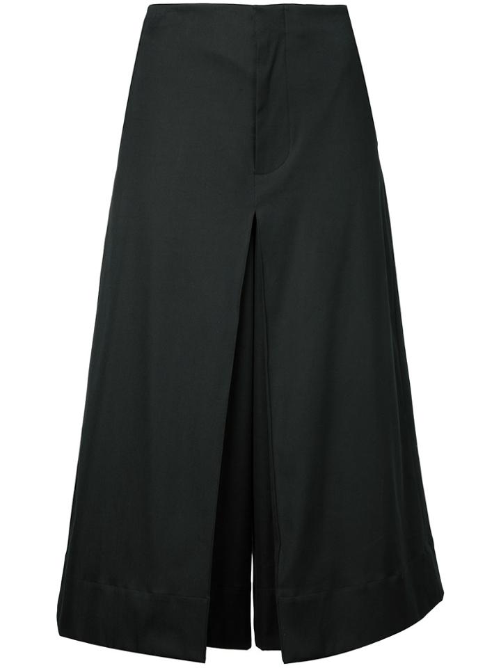 Bassike Inverted Pleat Cropped Pants - Black