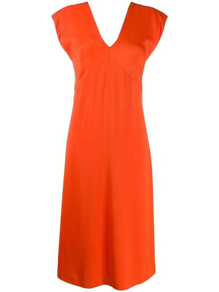 Joseph Sleeveless Flared Midi Dress - Orange