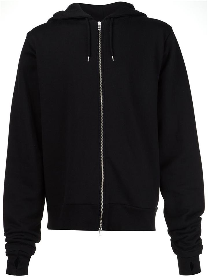 Hood By Air Embroidered Hood Zipped Hoodie, Adult Unisex, Size: Large, Black, Cotton
