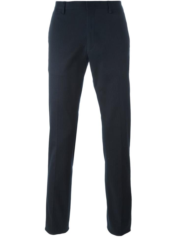 Paul Smith Tailored Slim Trousers, Men's, Size: 30, Blue, Cotton/spandex/elastane