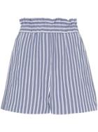Tibi High-waisted Striped Shorts - Blue