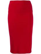 Norma Kamali Fitted Skirt - Red