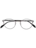 Alexander Mcqueen Eyewear Round Glasses - Silver