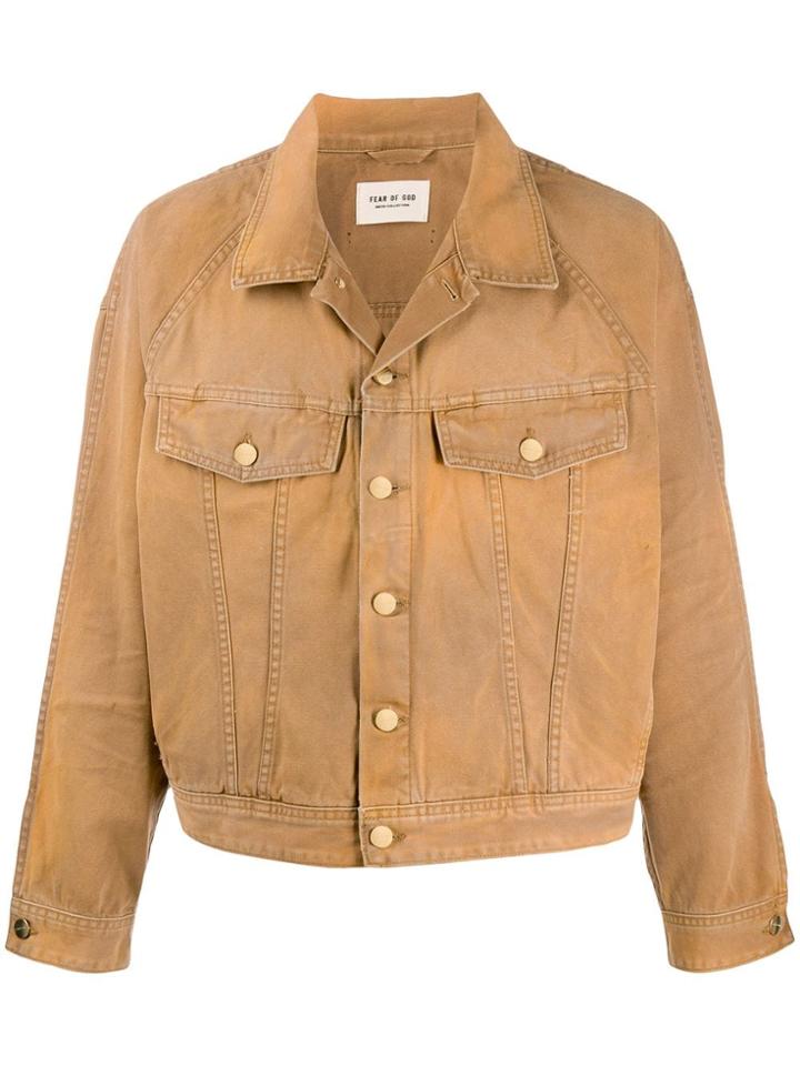 Fear Of God Short Denim Jacket - Brown