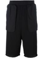 Damir Doma Oversized Pocket Ribbed Shorts, Men's, Size: Large, Black, Cotton/spandex/elastane