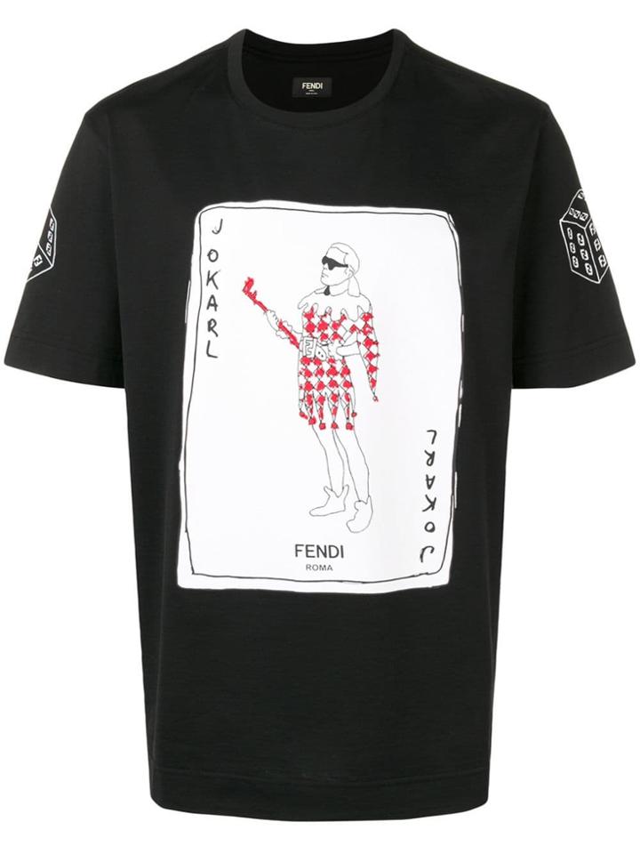 Fendi Jokarl Print T-shirt - Black