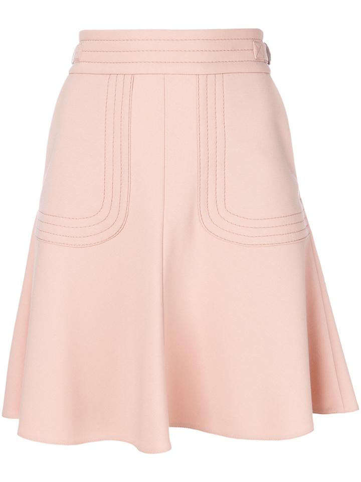 Red Valentino High Waisted Mini Skirt - Pink & Purple