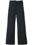 Alexander Wang Cropped Pinstripe Trousers - Blue