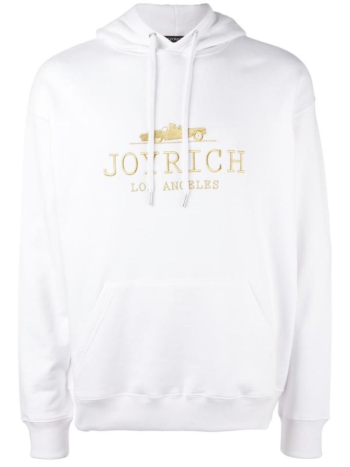 Joyrich Embroidered Logo Hoodie, Adult Unisex, Size: Medium, White, Cotton