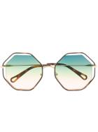 Chloé Eyewear Octagon Sunglasses - Brown