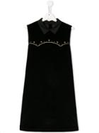 Young Versace Teen Embroidered Medusa Detail Dress - Black