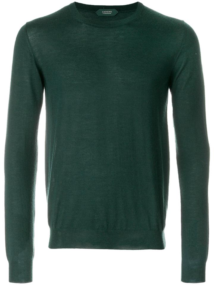 Zanone Classic Knitted Sweater - Green