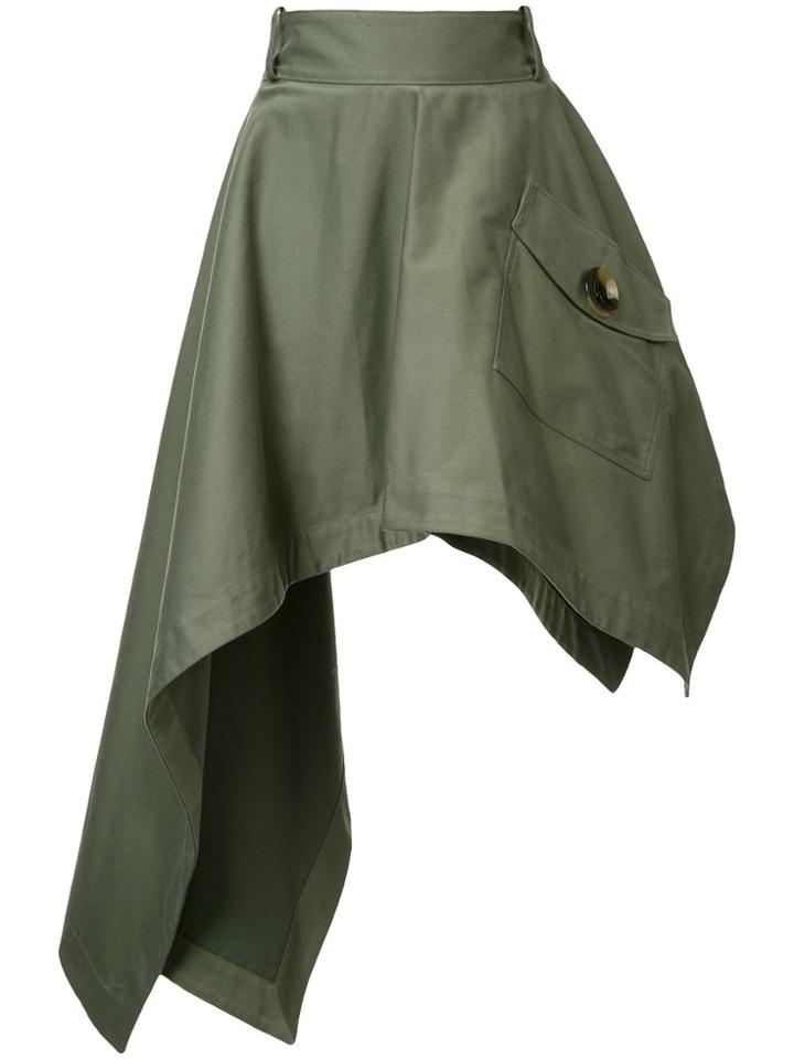 Monse Pointy Asymmetric Skirt - Green