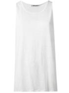 T By Alexander Wang Oversized Tank Top, Women's, Size: Small, White, Silk/linen/flax