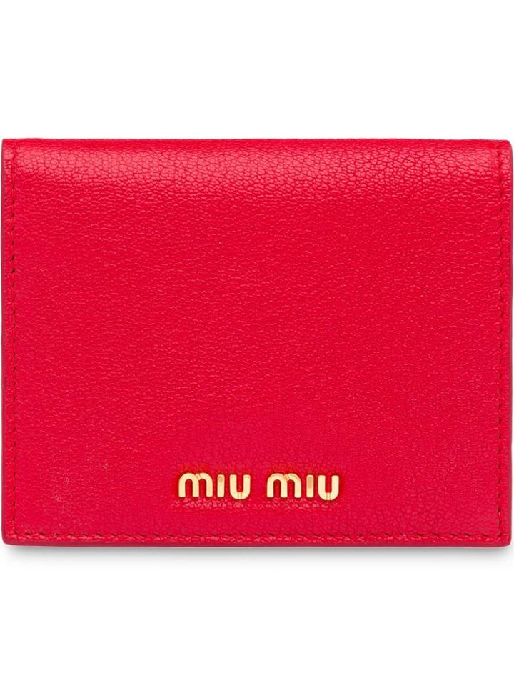 Miu Miu Madras Leather Wallet - Red