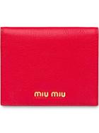 Miu Miu Madras Leather Wallet - Red