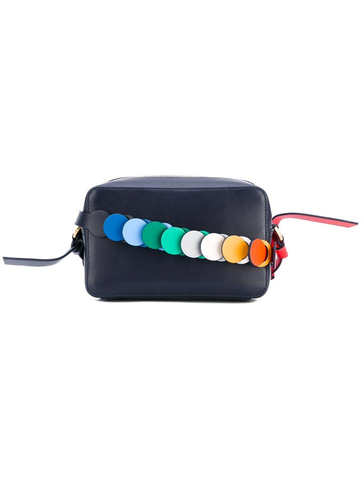 Anya Hindmarch - 'mini Circle' Crossbody Bag - Women - Leather/suede - One Size, Blue, Leather/suede