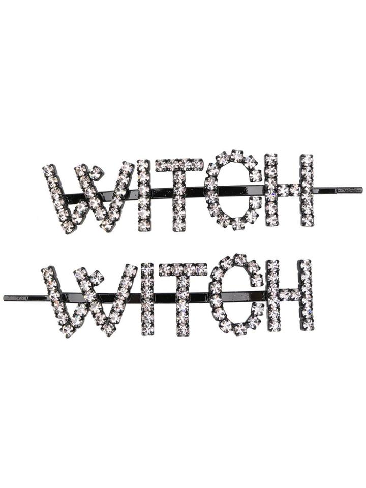 Ashley Williams Witch Embellished Hair Clips - Black