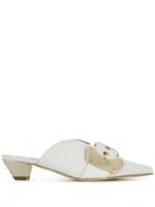 Racine Carree Buckle Detail Mules - White