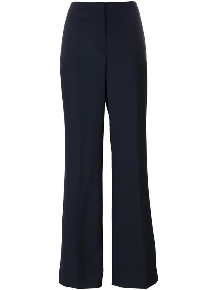 Theory High Waist Flared Trousers, Women's, Size: 6, Blue, Polyester/virgin Wool