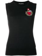 Dolce & Gabbana Heart Embellished Knitted Tank - Black