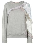 Christopher Kane Patchwork Lace Sweatshirt - Grey