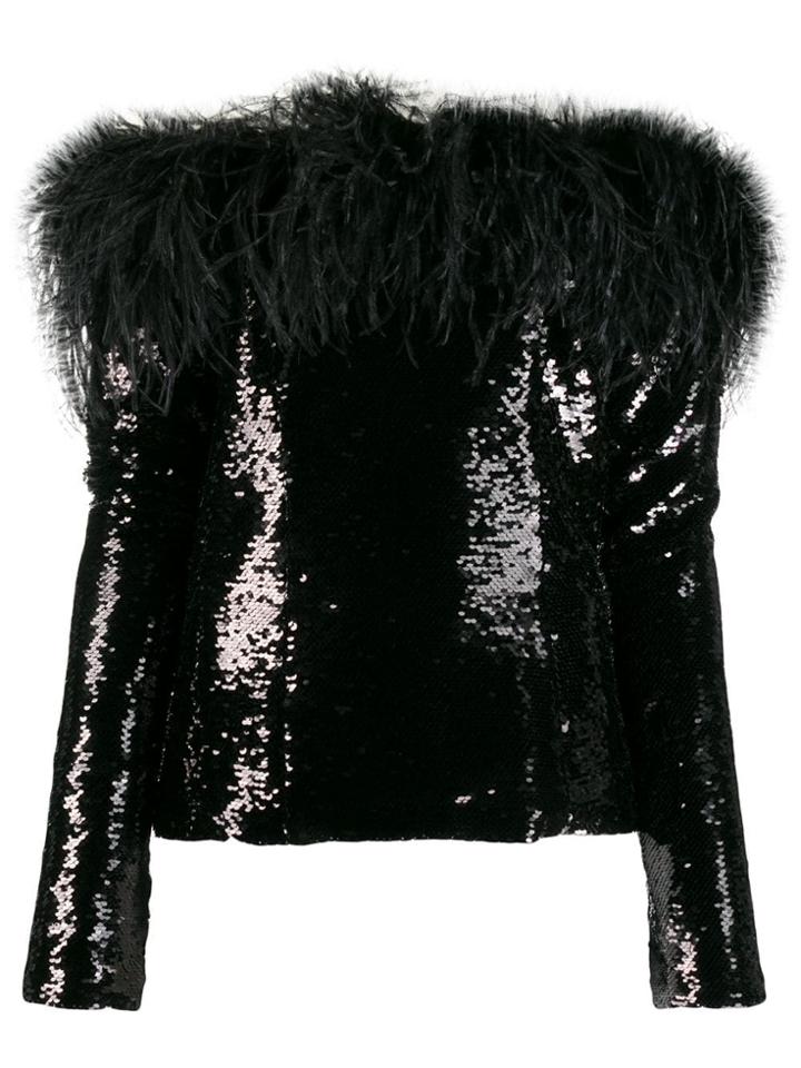 16arlington Off The Shoulder Sequin Top - Black