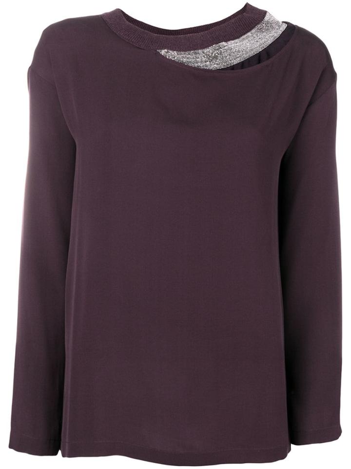 Fabiana Filippi Layered Long Sleeved Blouse - Pink & Purple