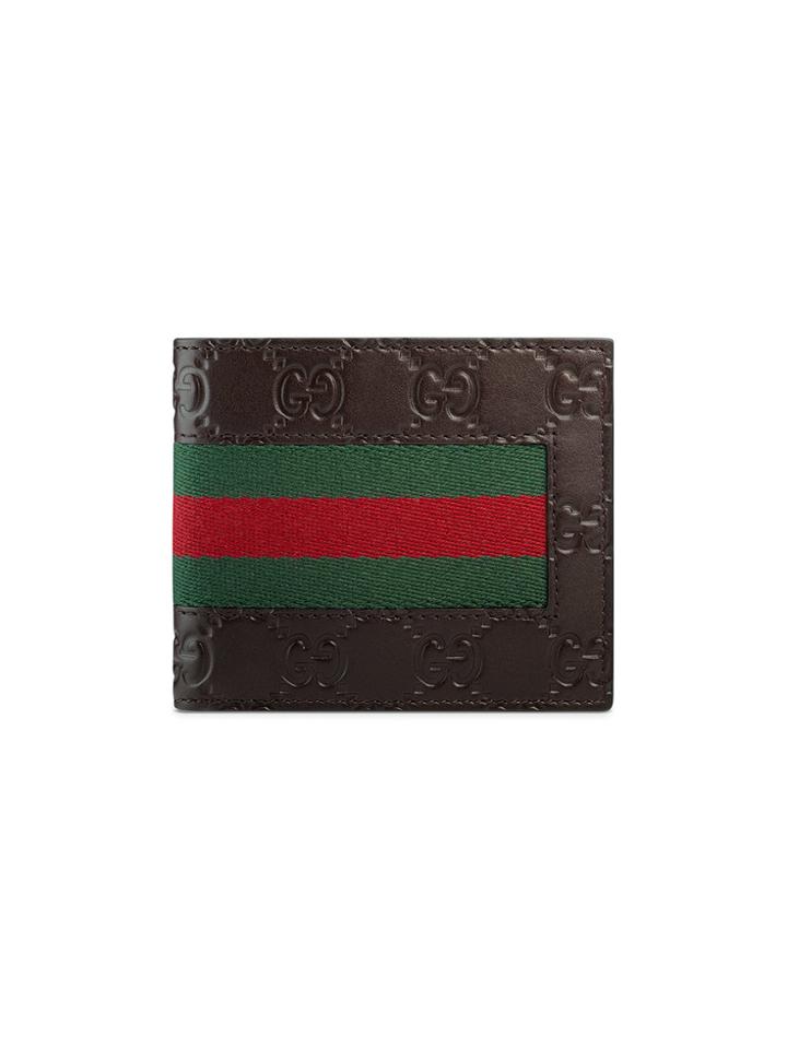 Gucci Gucci Signature Web Wallet - Brown