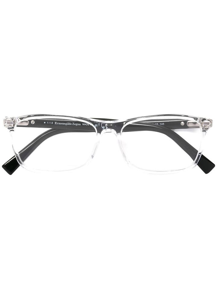 Ermenegildo Zegna - Square Frame Glasses - Men - Acetate/metal - 55, Black, Acetate/metal