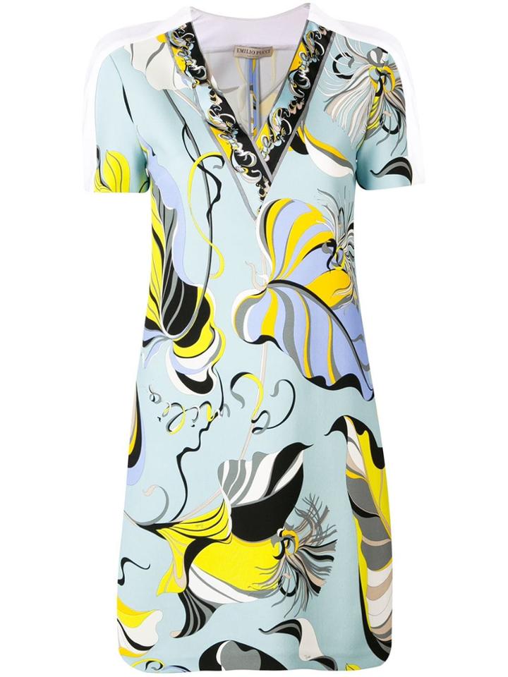 Emilio Pucci Abstract Print Mini Dress - Blue