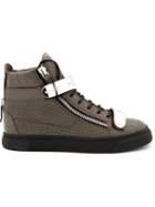 Giuseppe Zanotti Design Coby Hi-top Sneakers, Men's, Size: 11, Brown, Leather/rubber/metal Other