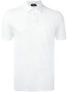 Zanone Chest Pocket Polo Shirt, Men's, Size: Large, White, Cotton