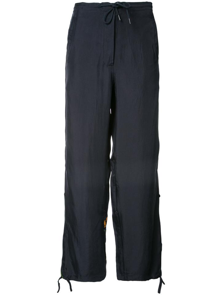 Maharishi Tiger Embroidered Track Pants - Blue