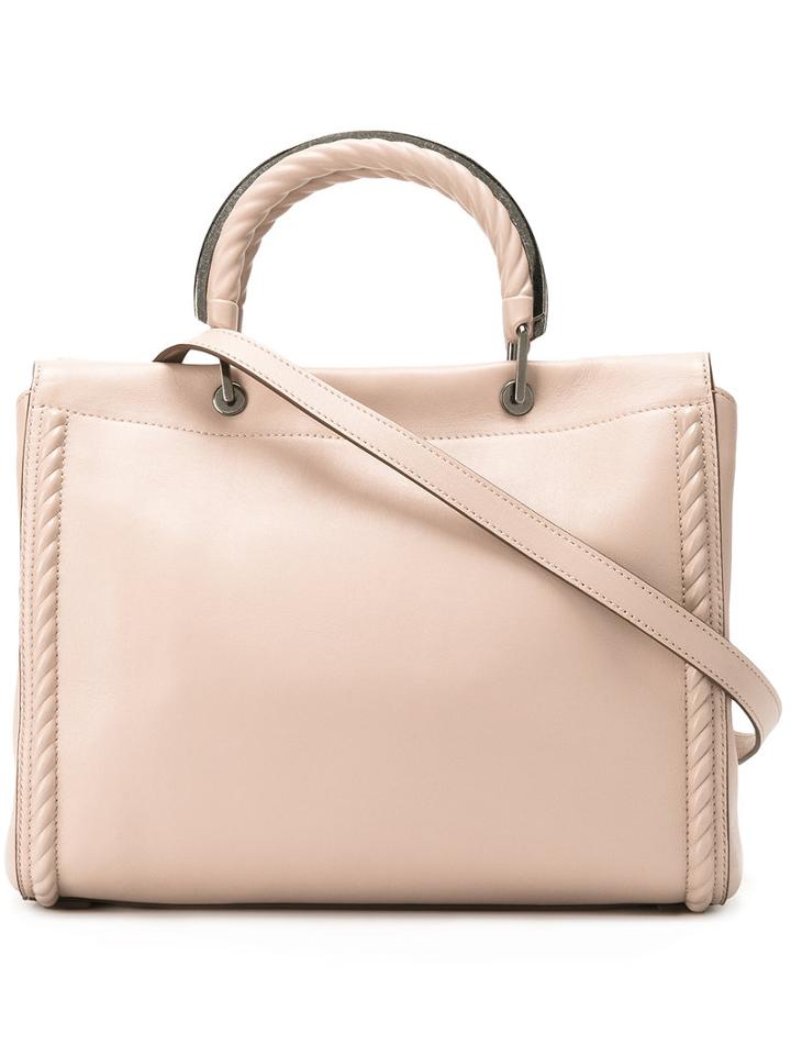 Max Mara Round Handle Tote, Women's, Nude/neutrals, Leather