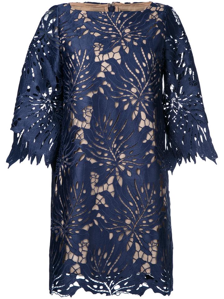 Aula Embroidered Dress, Women's, Size: 0, Blue, Polyester