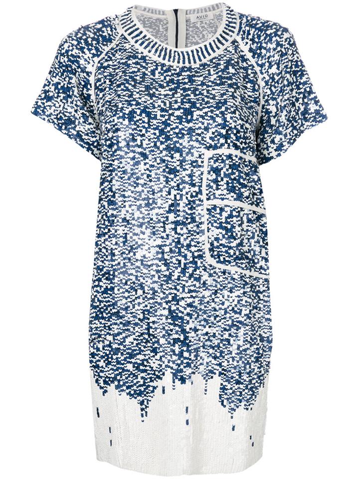 Aviù Sequinned Mini Dress - Blue